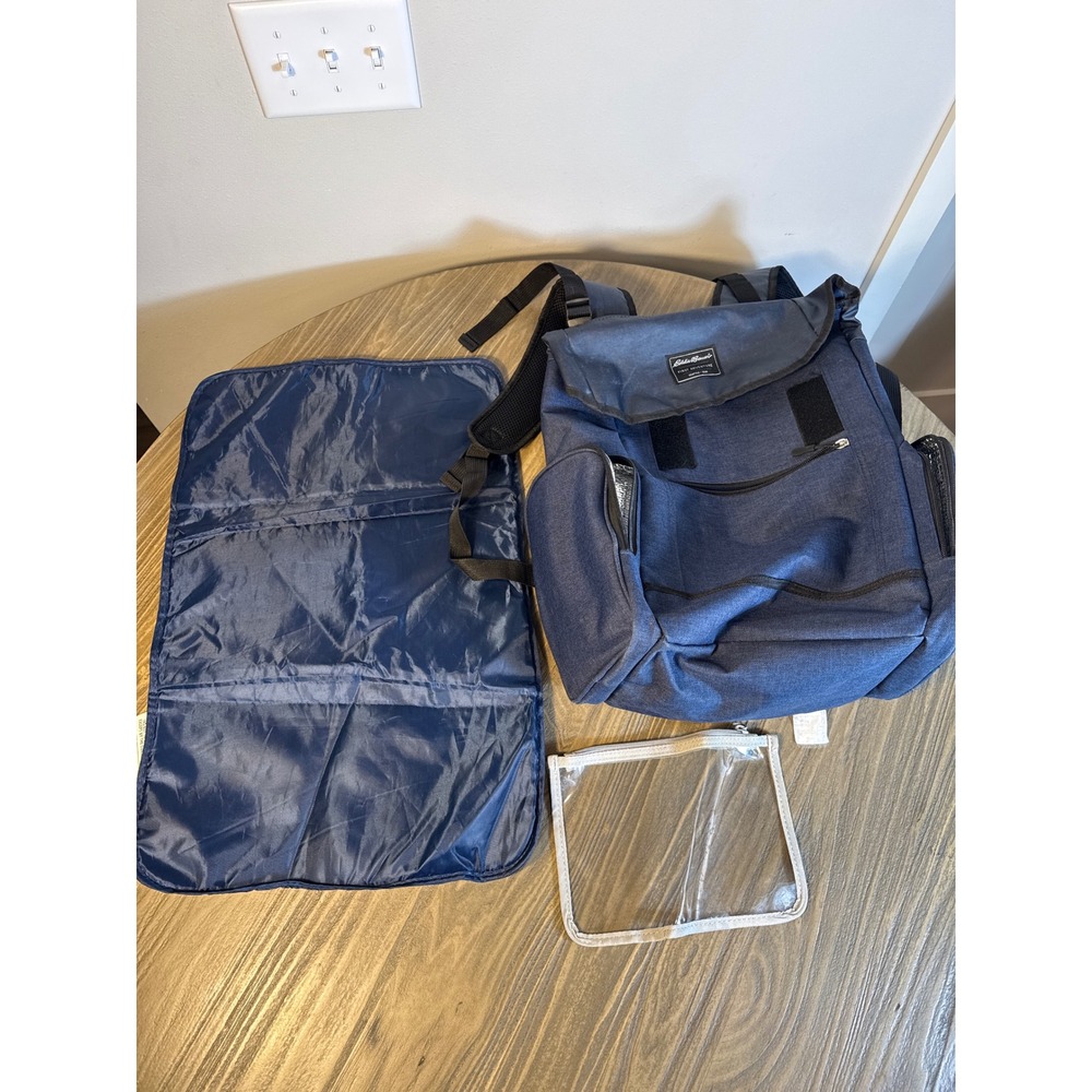 Eddie Bauer Diaper Backpack First Adventure Blue Excellent Insulated Pockets